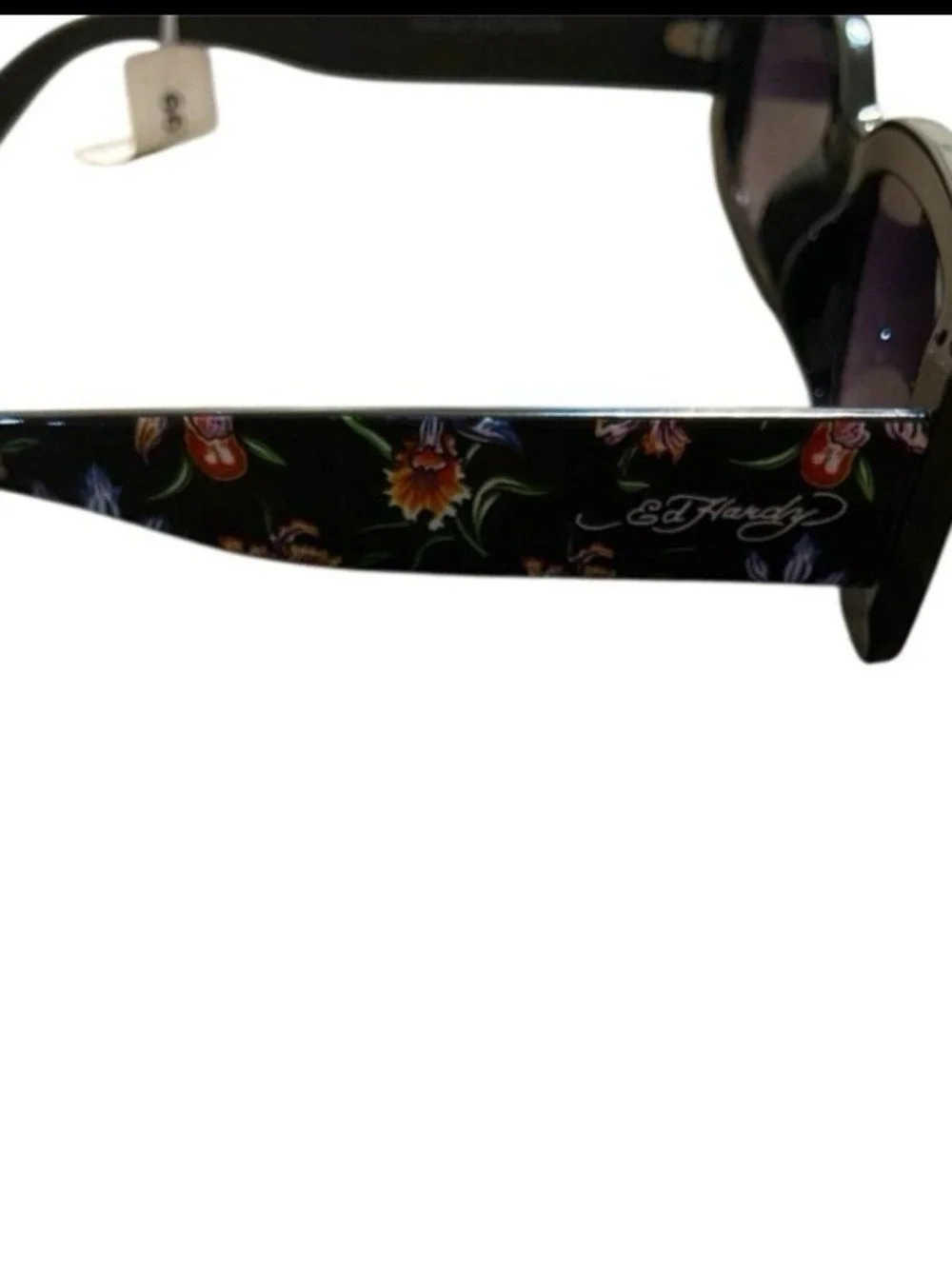 Ed Hardy Black Floral-Print Oversized Women’s Sunglasses NWT